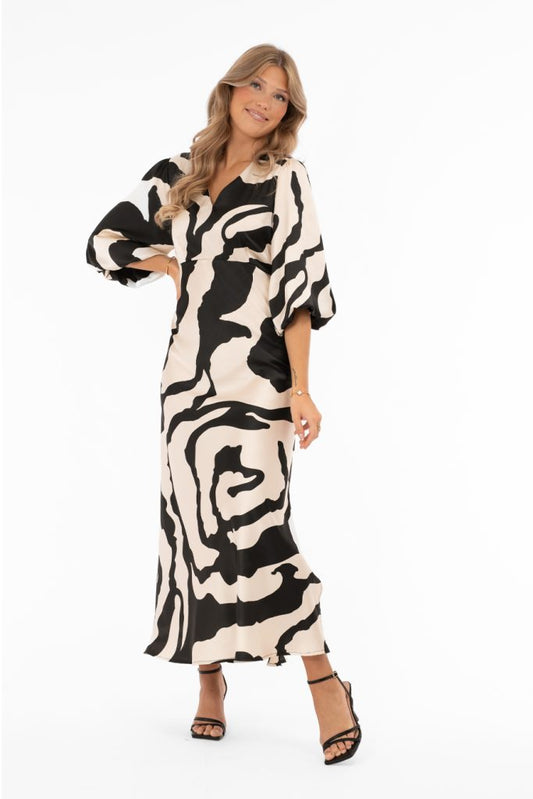 CICELY DRESS CHAMPAGNE/BLACK