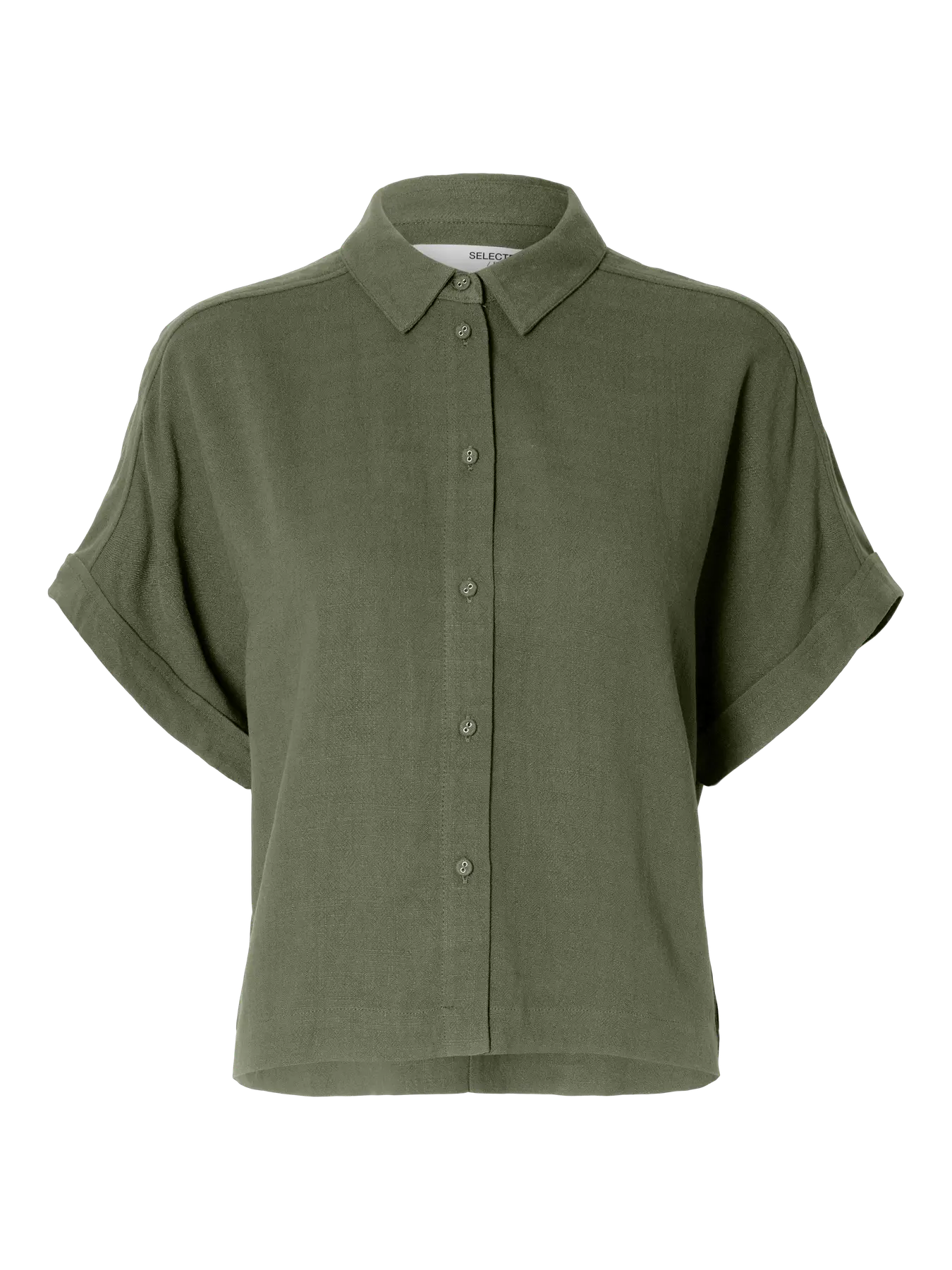 VIVA CROPPED SHIRT DEEP LICHEN GREEN
