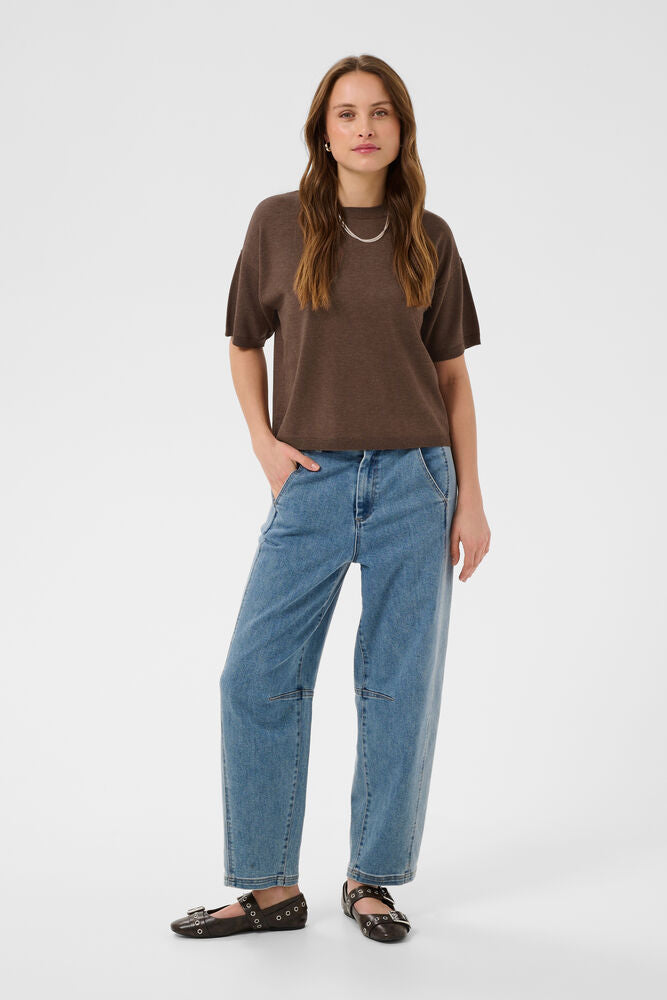 MILAS BOXY KNIT FONDUE FUDGE
