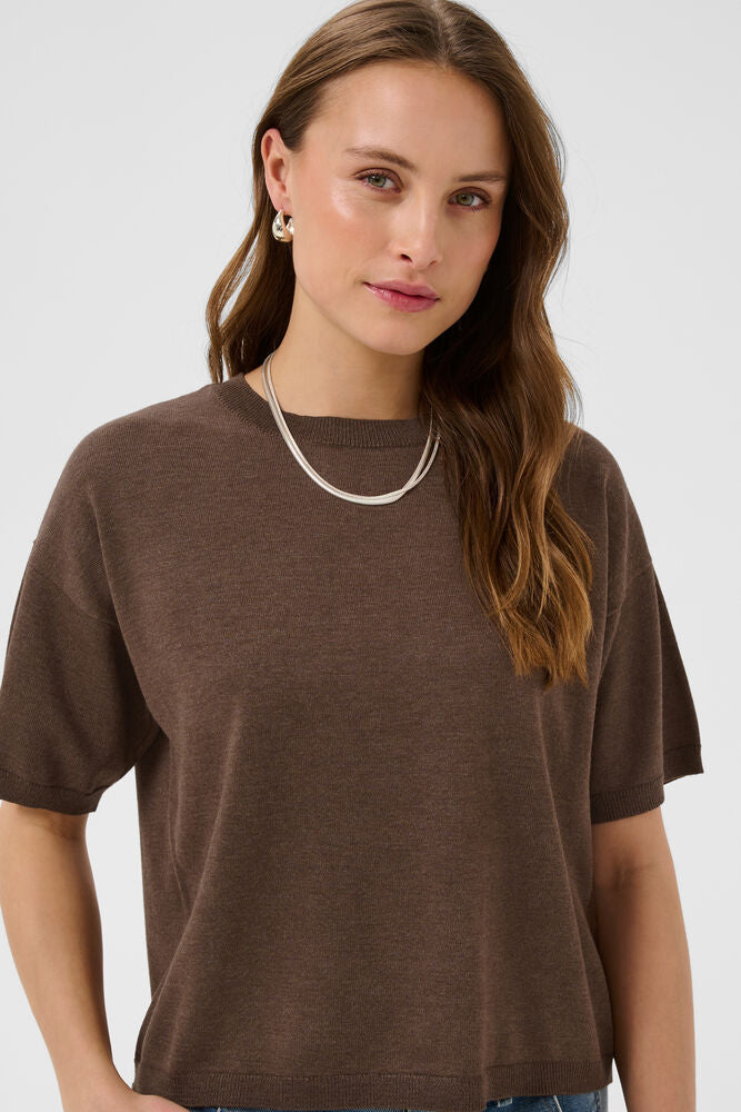 MILAS BOXY KNIT FONDUE FUDGE