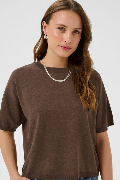MILAS BOXY KNIT FONDUE FUDGE