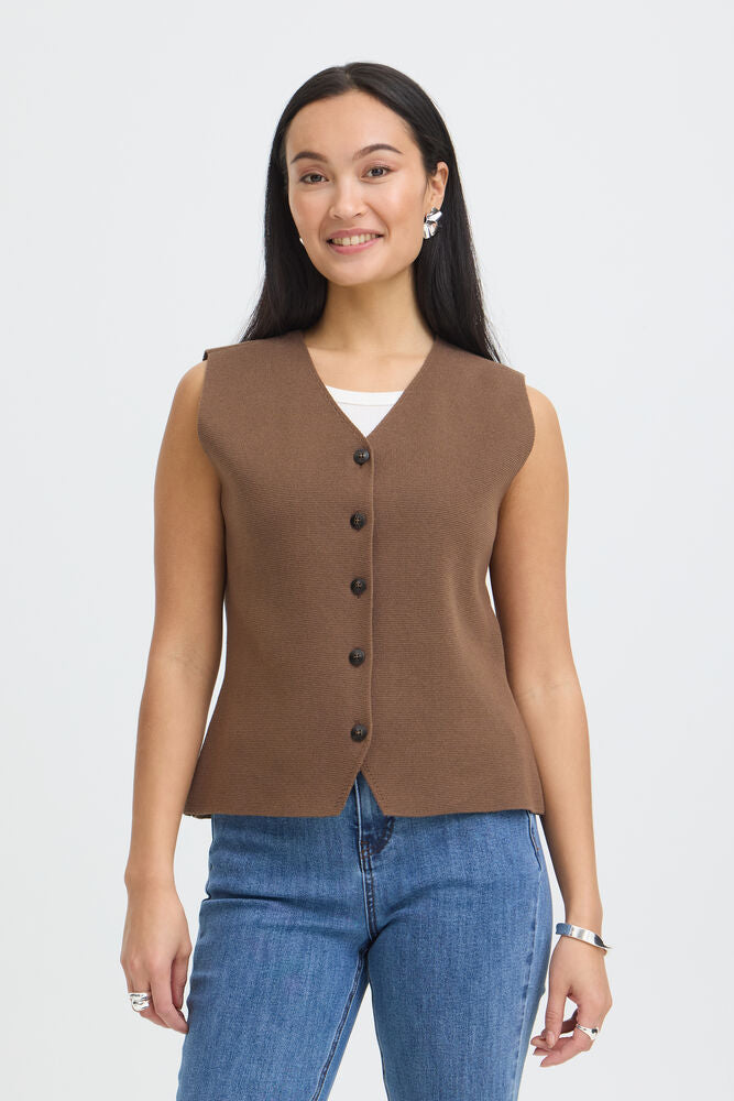 FRITA VEST BROWN