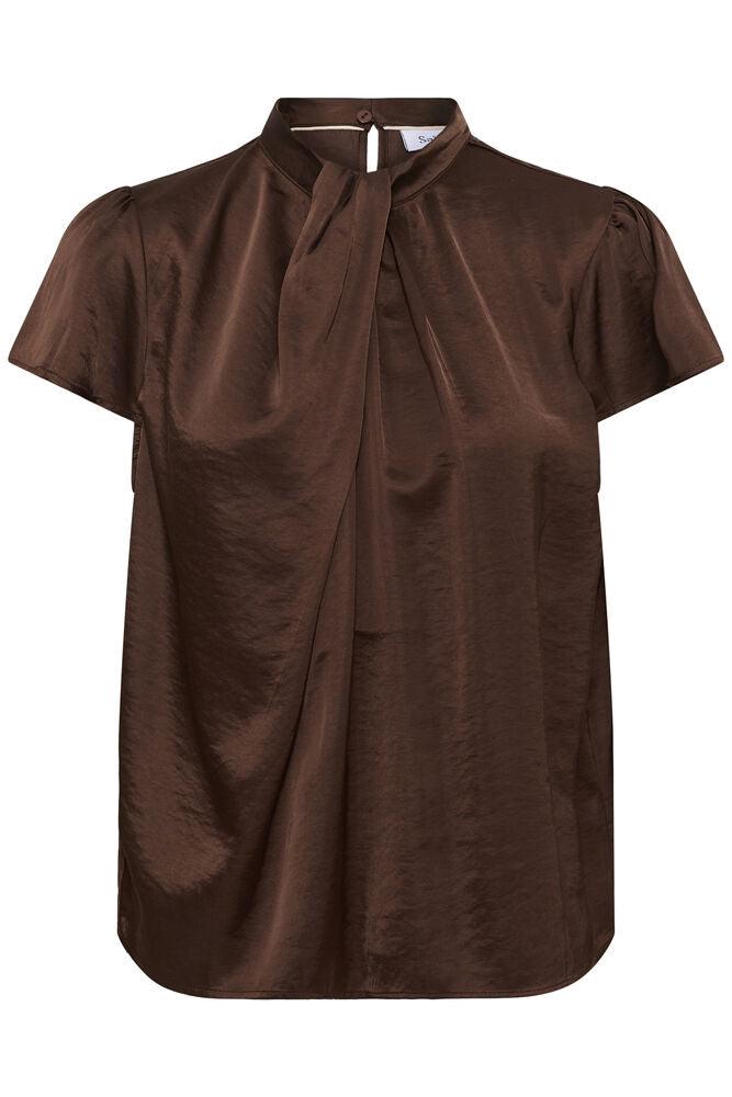 PANAN DRAPY BLOUSE BROWN