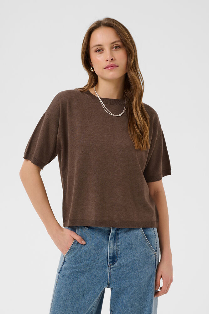 MILAS BOXY KNIT FONDUE FUDGE