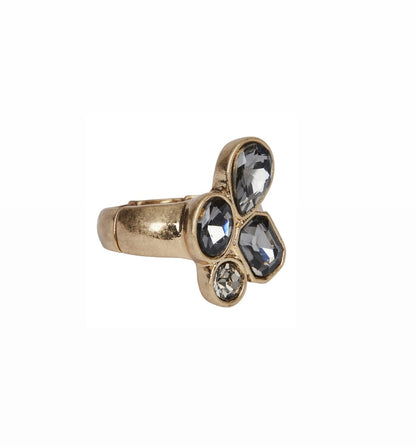 AVA ELASTISK RING GOLD/GREY