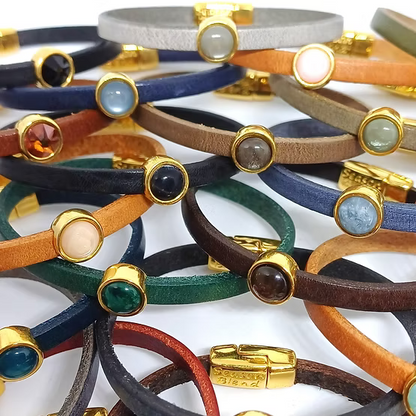 Läderarmband guldpätering