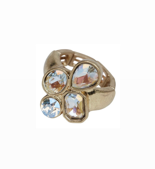 AVA ELASTISK RING GOLD/MULTI