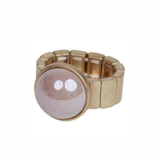 ALVA ELASTISK RING GOLD/PINK
