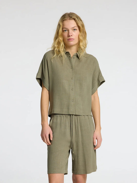 VIVA CROPPED SHIRT VETIVER