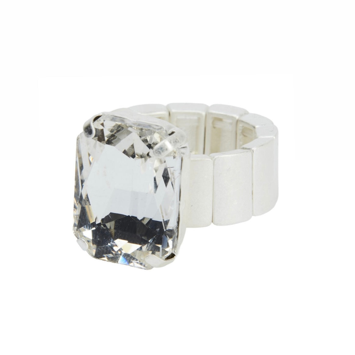 CELESTE ELASTISK RING SILVER/CLEAR