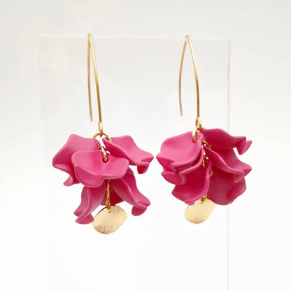 PETAL CLUSTER ÖRHÄNGEN GULD & ROSA