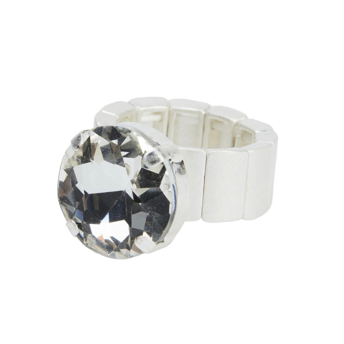JULIETTE ELASTISK RING SILVER/CLEAR