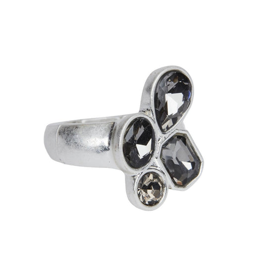 AVA ELASTISK RING SILVER/GREY