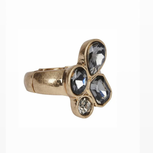 AVA ELASTISK RING GOLD/GREY