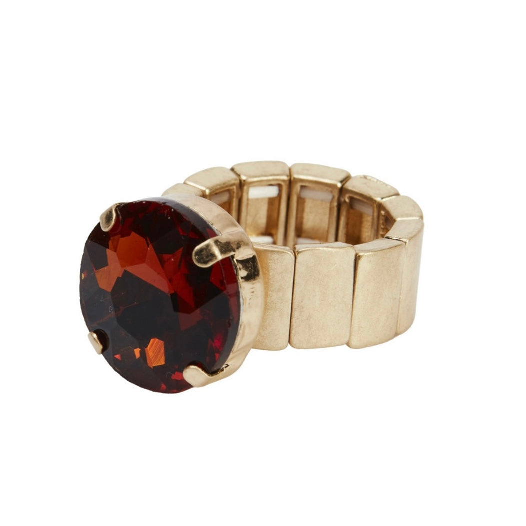 JULIETTE ELASTISK RING GOLD/AMBER