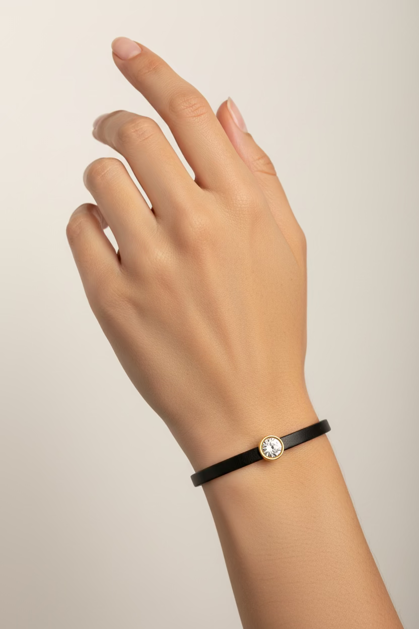 Läderarmband guldpätering