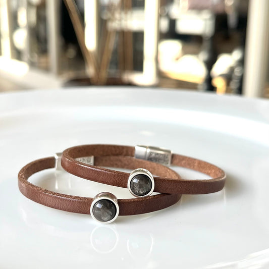 Läderarmband silverplätering