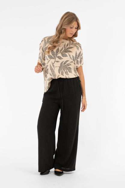 LUSH BLOUSE CHAMPAGNE/BLACK