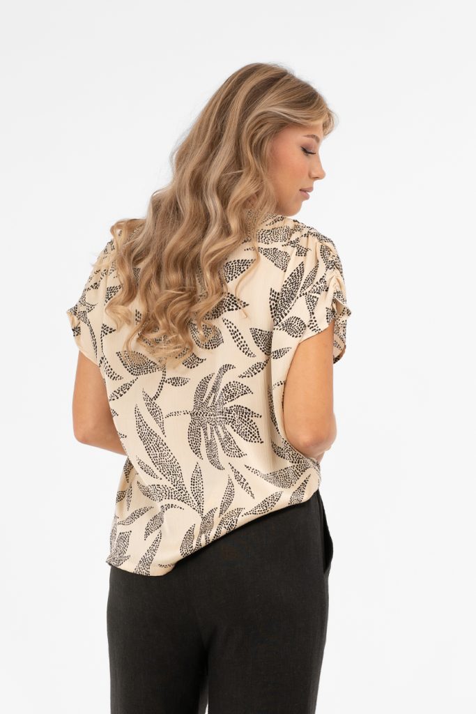 LUSH BLOUSE CHAMPAGNE/BLACK