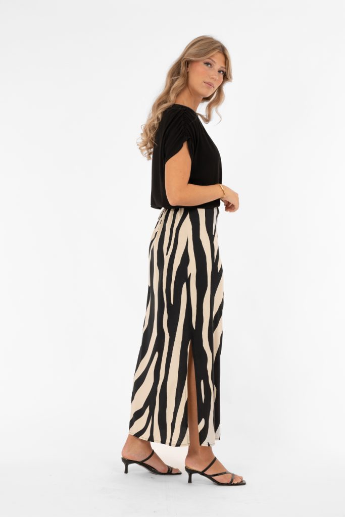 TATUM SKIRT DESSERT SAND/BLACK