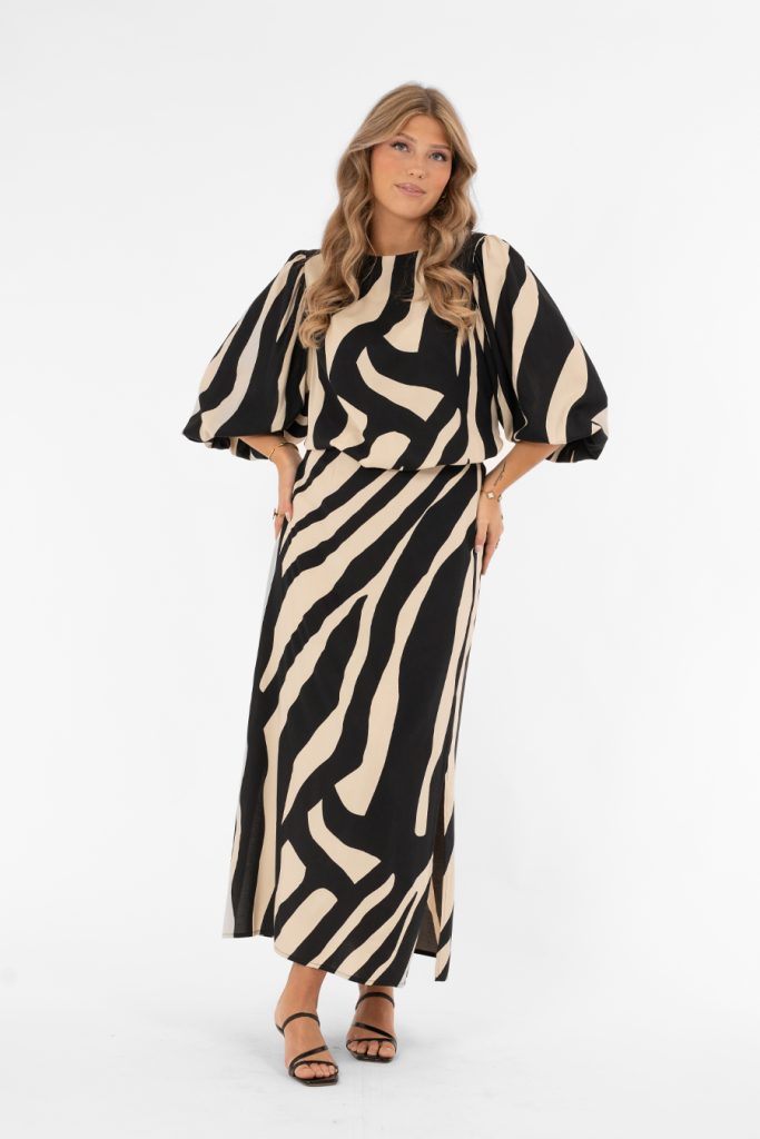TATUM SKIRT DESSERT SAND/BLACK