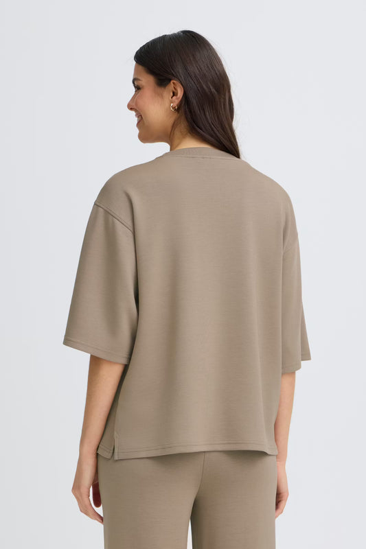 AURORA KORTÄRMAD PULLOVER MOUNTAIN TRAIL BROWN