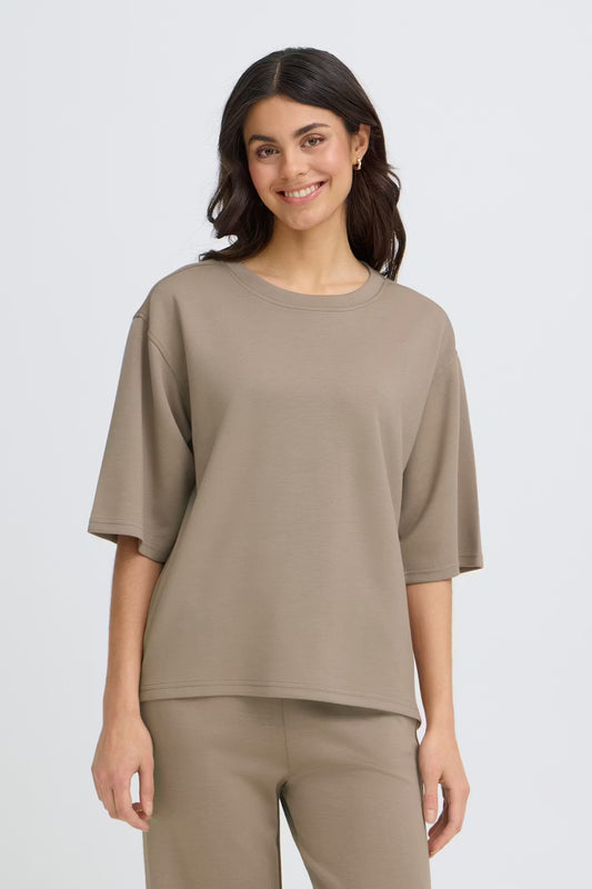 AURORA KORTÄRMAD PULLOVER MOUNTAIN TRAIL BROWN