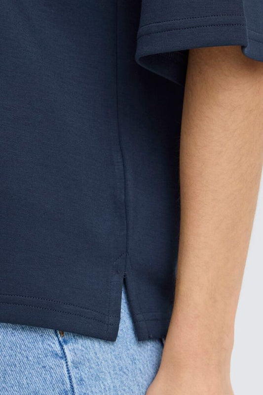 AURORA KORTÄRMAD PULLOVER NAVY BLAZER