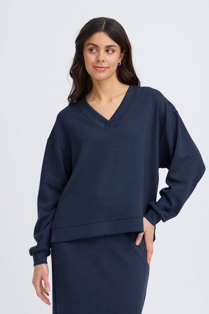 AURORA V-NECK PULLOVER NAVY BLAZER