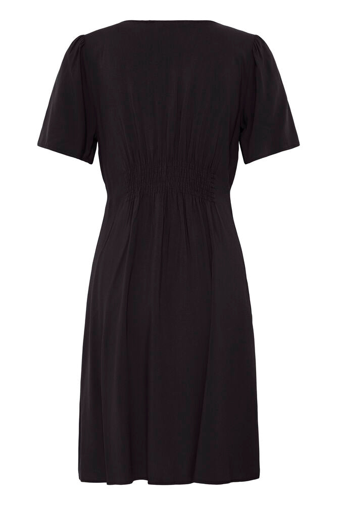 JOELLA SHORT V-NECK DRESS BLACK
