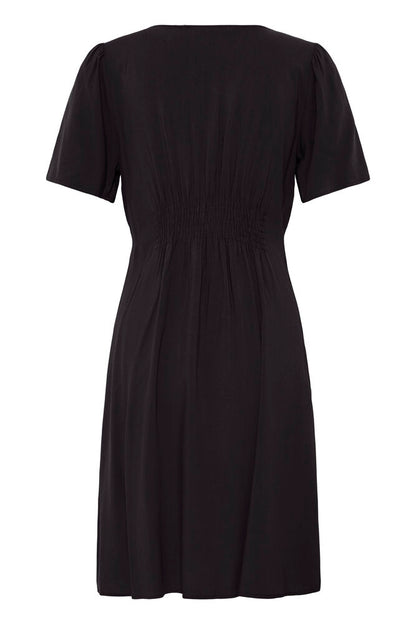 JOELLA SHORT V-NECK DRESS BLACK