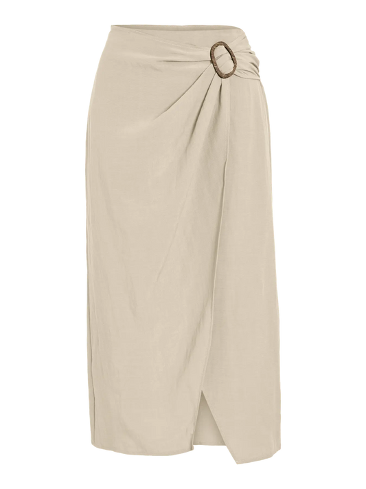 FRIN BUCKLE MIDI SKIRT