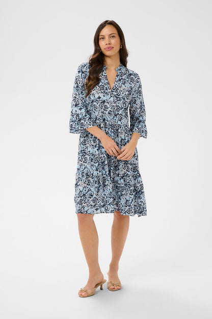 EDA DRESS NIGHTSKY BRUSHED BLOOMS