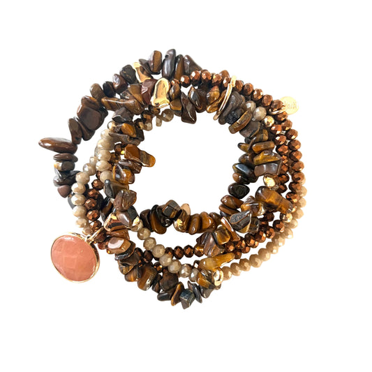 ELASTISK ARMBAND BRUN