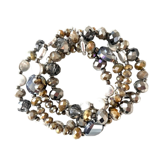ELASTISK ARMBAND SILVER & BRONS