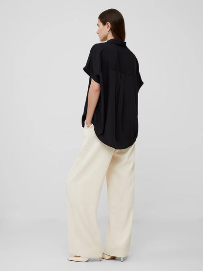 CREPE LIGHT POPOVER SHIRT BLACK