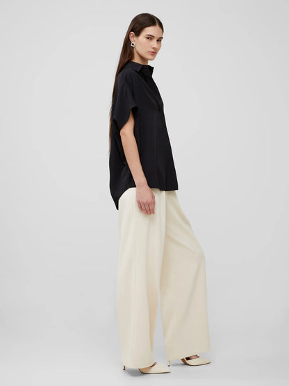 CREPE LIGHT POPOVER SHIRT BLACK