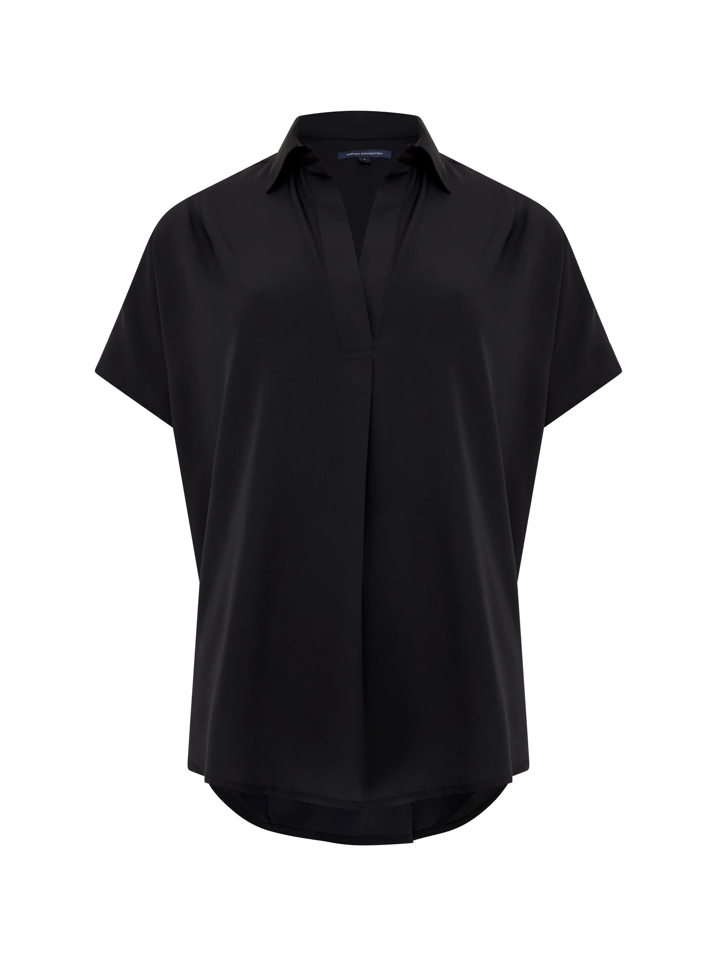 CREPE LIGHT POPOVER SHIRT BLACK