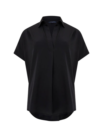 CREPE LIGHT POPOVER SHIRT BLACK