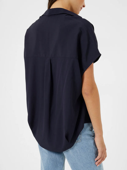 CREPE LIGHT POPOVER SHIRT UTILITY BLUE