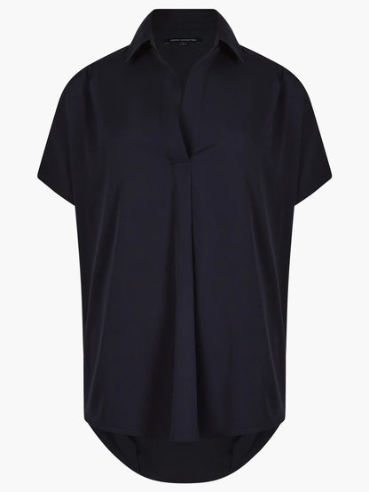 CREPE LIGHT POPOVER SHIRT UTILITY BLUE