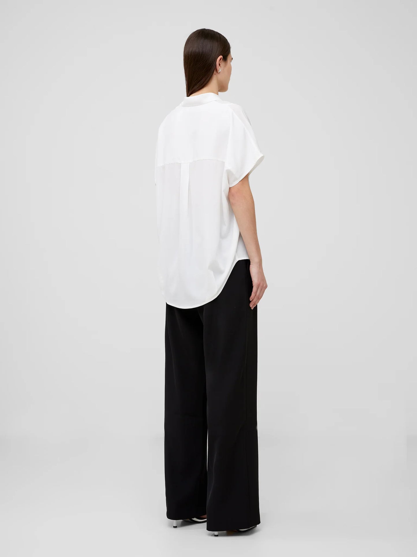 CREPE LIGHT POPOVER SHIRT WHITE
