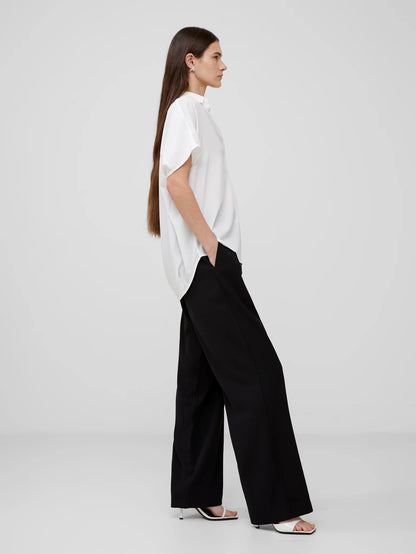CREPE LIGHT POPOVER SHIRT WHITE