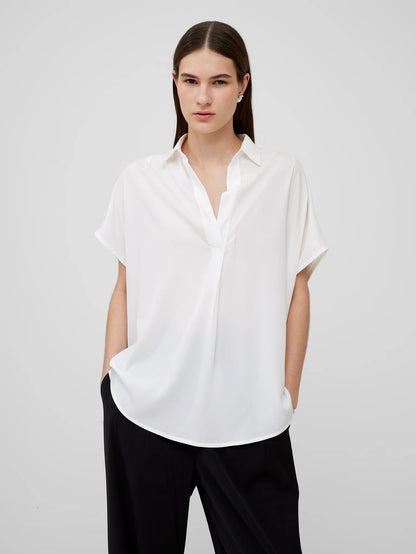 CREPE LIGHT POPOVER SHIRT WHITE