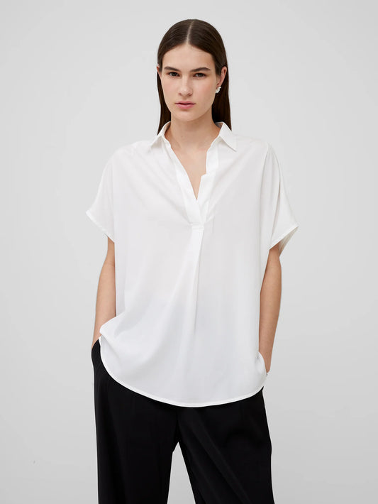 CREPE LIGHT POPOVER SHIRT WHITE