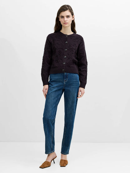 VARLI FLORAL DRAWING CARDIGAN