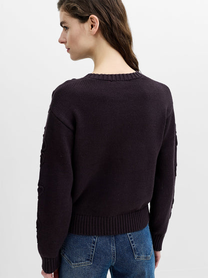 VARLI FLORAL DRAWING CARDIGAN