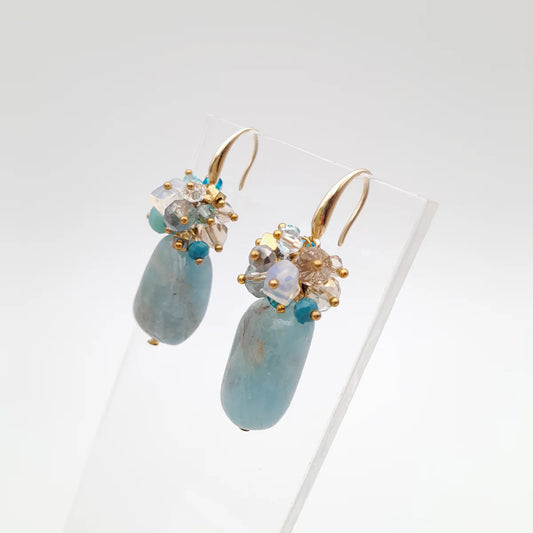 GEMSTONE ÖRHÄNGEN AQUAMARINE & GULD