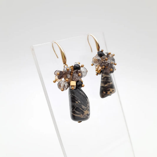 GEMSTONE ÖRHÄNGEN JASPER & GULD
