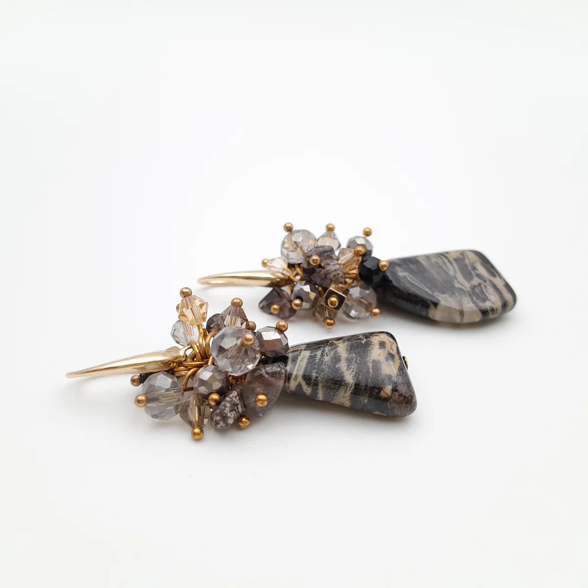 GEMSTONE ÖRHÄNGEN JASPER & GULD